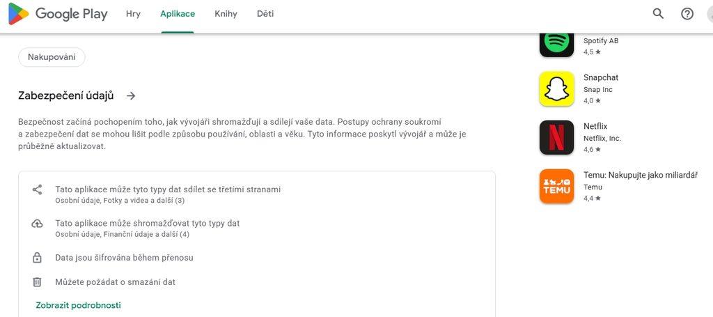 Jak je to s bezpečností nákupních aplikací? Ochrana osobních údajů na e-shopu přes web je průměrná, mobilní aplikace využívá ještě další přístupy k zařízení.